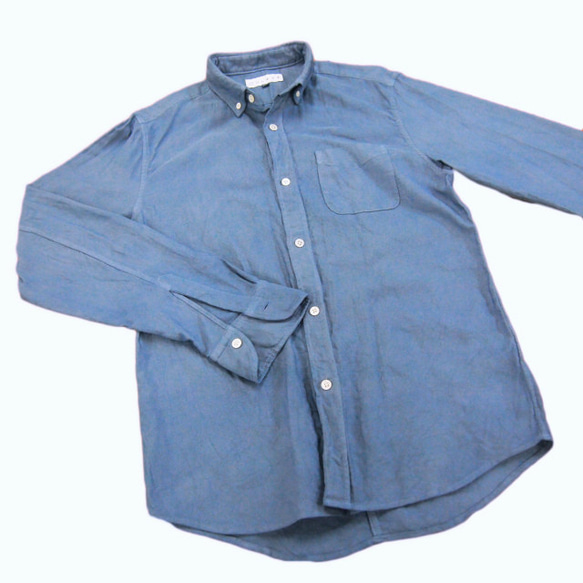 50％折扣<S>日本傳統工匠染色的Chita Cotton x Nagoya Black Crested Dyeing系扣襯衫< 第4張的照片