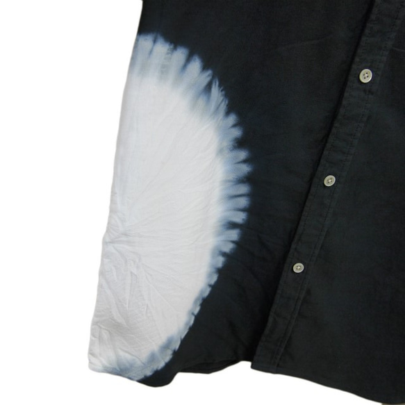 50%OFF<Mサイズ>知多木綿オックスフォード×有松絞り ボタンダウンシャツ プロトタイプシリーズ "ミギヨコ" 2枚目の画像