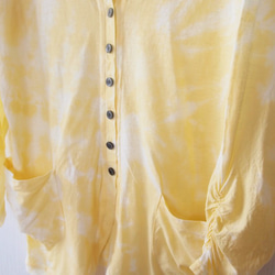 &lt;女裝L尺寸&gt;剪切成麵團擠壓日本已進行放電由熟練的工匠印刷100％棉長度長開衫 第2張的照片