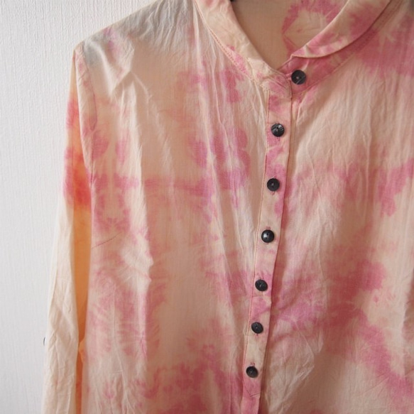已經受到日本虹膜工匠拔染印花到&lt;女裝L尺寸&gt; 100％純棉面料襯衫青年布 第2張的照片