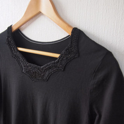 <女性M-L尺寸>黑染 100%棉質日本製上衣 第3張的照片