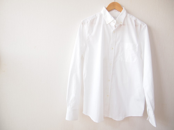（需要詢問）簡單的日本襯衫日本製造使用Chita棉織物BD襯衫的鈕扣襯衫 第2張的照片