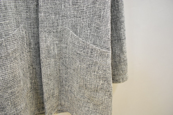 <30％OFF>尾州生地で作った日本製ショールカラーコート ユニセックス Bishu wool nylon coat 3枚目の画像