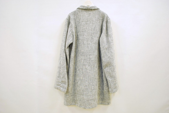 <30％OFF>尾州生地で作った日本製ショールカラーコート ユニセックス Bishu wool nylon coat 4枚目の画像