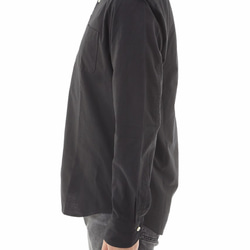知多木綿×名古屋黒紋付染 日本の黒染めシャツ マックロ 綿100%レギュラーカラー 5枚目の画像