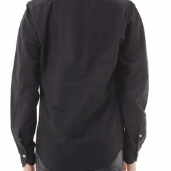 知多木綿×名古屋黒紋付染 日本の黒染めシャツ マックロ 綿100%レギュラーカラー 7枚目の画像