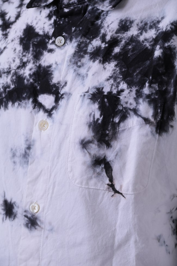 僅庫存 M “Ichigo Ichikai”黑色不勻染色襯衫 &lt;知多棉織物 x 名古屋黑色波峰染色&gt; 第6張的照片