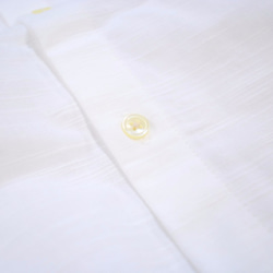 &lt;M大小&gt;使用一個簡單的日本白色棉襯衫的襯衫繭綢於吃他繭綢織物 第3張的照片