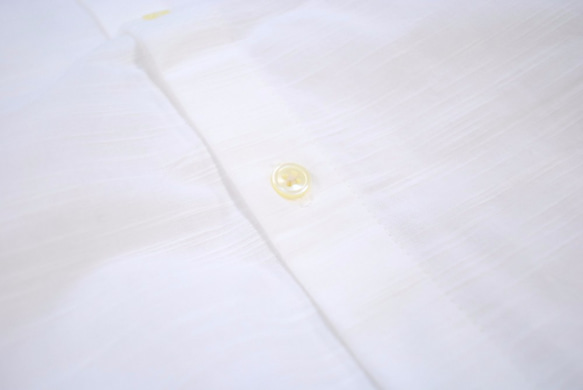 &lt;M大小&gt;使用一個簡單的日本白色棉襯衫的襯衫繭綢於吃他繭綢織物 第3張的照片