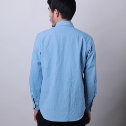 ＜Mサイズ＞備後節織 薄紺 ボタンダウンシャツ 日本製 4枚目の画像