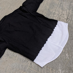 2022年1月定做&lt;知多純棉面料×名古屋黑色紋章染色&gt; 左下擺黑色染色設計襯衫 第6張的照片