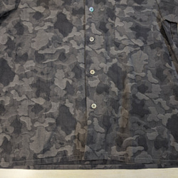 <ツムギラボ> サンプル販売 カモフラージュ ジャカード織 オープンカラーシャツ 5枚目の画像