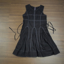 M-sama的專用頁面 ~Dyed~ 黑色染色無袖百褶連衣裙 upcycle 第1張的照片