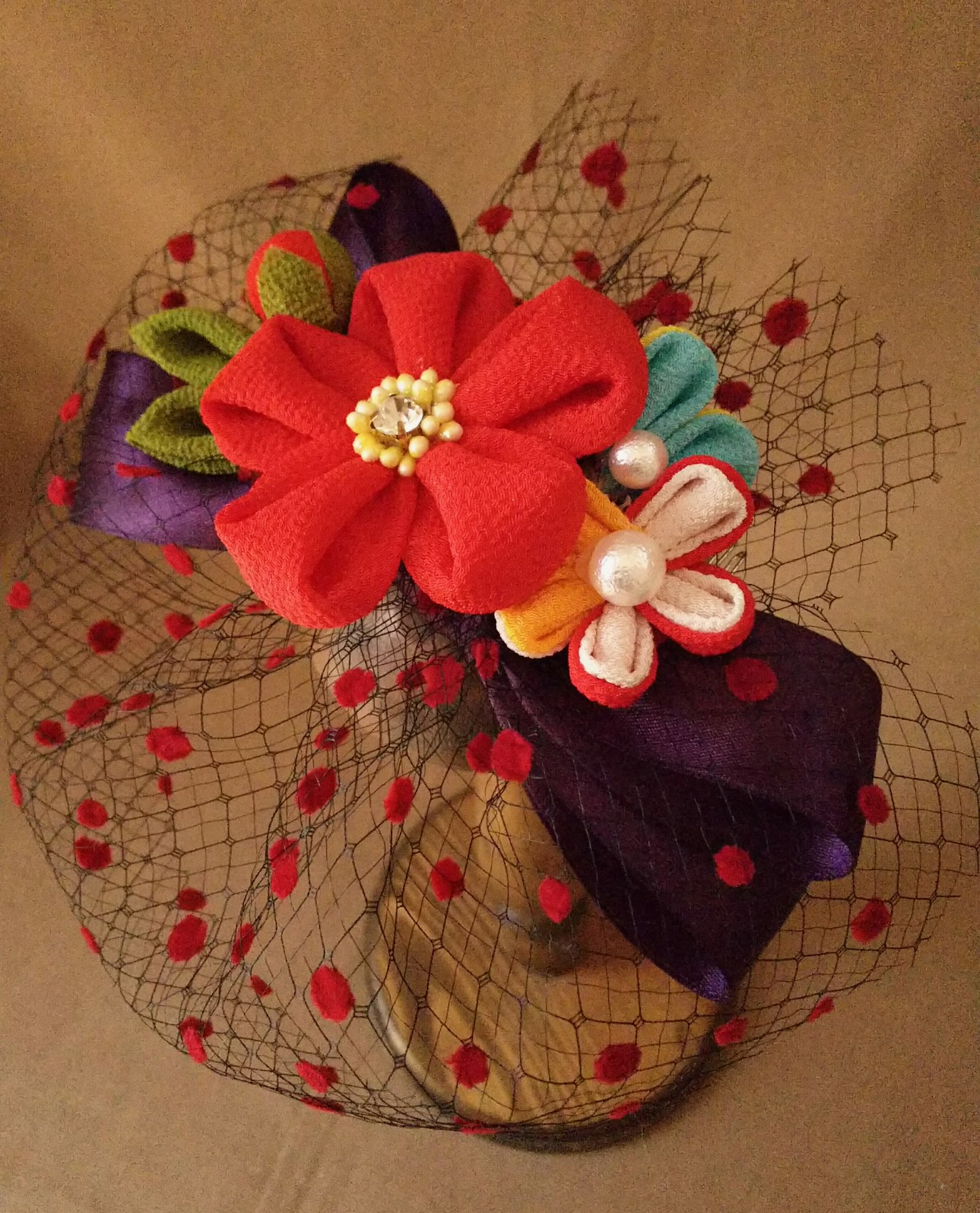 花つまみ細工コーム 受注制作品