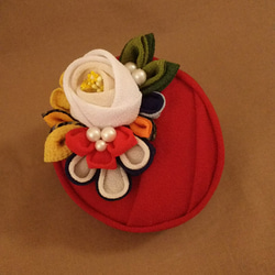 和装花飾りトーク帽 ２   受注制作品 1枚目の画像