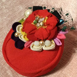 成人式卒業式挙式用和装花飾りトーク帽   01 受注作品 3枚目の画像