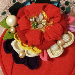 成人式卒業式挙式用和装花飾りトーク帽   01 受注作品 8枚目の画像