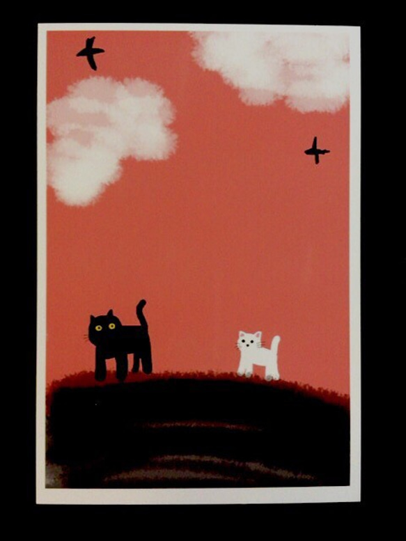 【ポストカード】黒猫と白い子猫の毎日 1枚目の画像