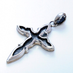Cross on Cross Pendant : L (Black CZ)｜クロス・オン・クロス