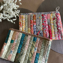 ஐ贈り物にも♡パッチワークキルトポーチ【Hyakumanen Bag