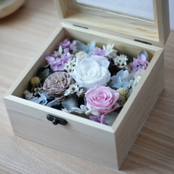 『本意手作』 G0005玫瑰 乾燥花/永生花/不凋花 精緻木盒 第3張的照片
