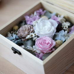 『本意手作』 G0005玫瑰 乾燥花/永生花/不凋花 精緻木盒 第4張的照片