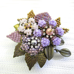 クリップ付ブローチ(purple flower) 4枚目の画像