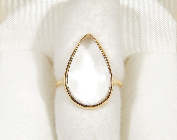 10.75ctヒマラヤ水晶とSV925の指輪（リングサイズ：12号、サイズ変更可、ピンクゴールドの厚メッキ、ふくりん） 6枚目の画像