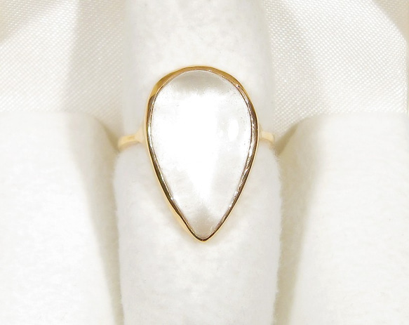 10.75ctヒマラヤ水晶とSV925の指輪（リングサイズ：12号、サイズ変更可、ピンクゴールドの厚メッキ、ふくりん） 4枚目の画像