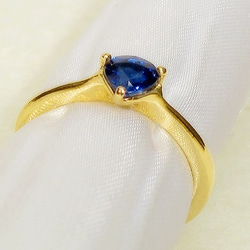 0.59ctカイヤナイトとSV925の指輪（リング：10.5号、K18イエローゴールドのメッキ、濃いロイヤルブルー） 10枚目の画像