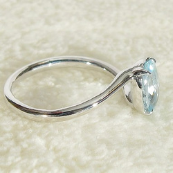 1.35ctアクアマリンとSV925のリング（指輪のサイズ：15号くらいの方に推奨、3月の誕生石、透明感のある水色） 4枚目の画像