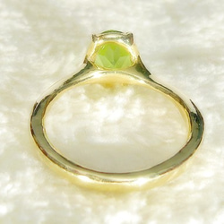 1.50ctのペリドットとSV925の指輪（リングサイズ：10.5号、K18YGメッキ、8月の誕生石、新緑色のグリーン） 9枚目の画像