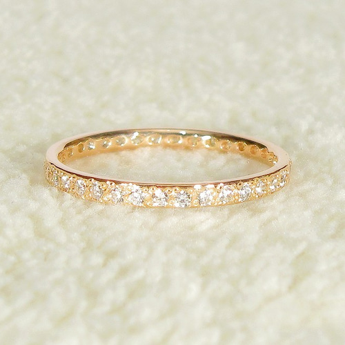 k14イエローゴールド エタニティ ジルコニア リング 12号 14金 華奢 k14イエローゴールド エタニティ ジルコニア リング 12号 14金 華奢