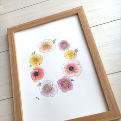 ポスター原画 poppyの花のリース 1枚目の画像