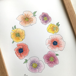 ポスター原画 poppyの花のリース 4枚目の画像