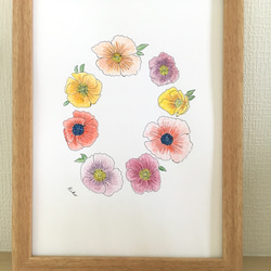 ポスター原画 poppyの花のリース 5枚目の画像