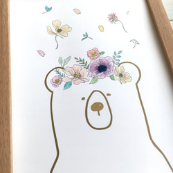 ポスター原画 クマと花かんむり② 4枚目の画像