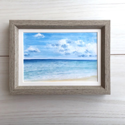 水彩画 諸磯湾からの眺め額縁付き 水彩画 諸磯湾からの眺め額縁付き