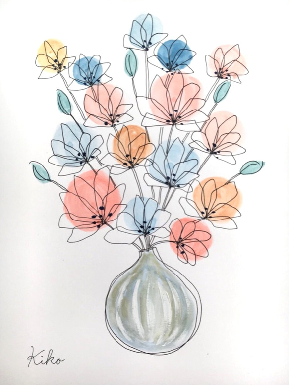 花瓶の花 スケッチ A4サイズ 21 キッチン・日用品・その他 花瓶の花 スケッチ A4サイズ