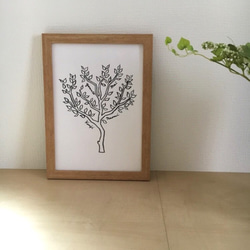 【名入れ可能】原画 家族の木 ファミリーボード モノトーン 5枚目の画像