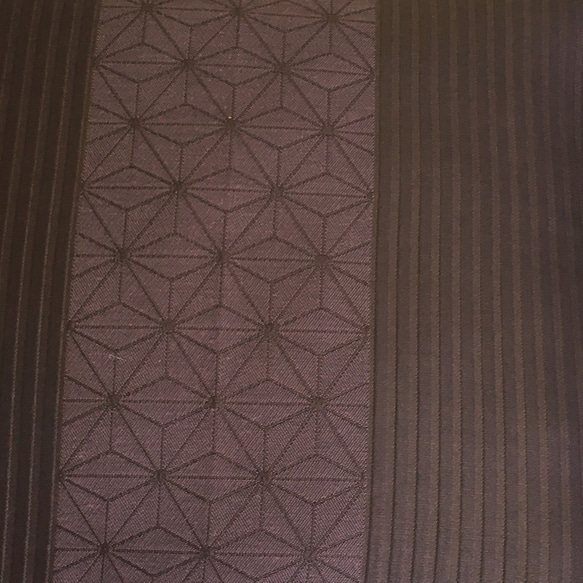 クッションカバー　麻の葉紋様＆ストライプ　茶色　４５ｃｍ 3枚目の画像