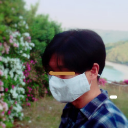 【夏マスク】爽やかバンブーリネン☆天然素材の涼しさを☆大きいサイズ☆ 3枚目の画像
