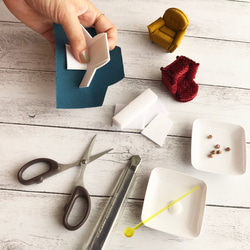 【手づくりキット】【四角】ミニチュアソファのリングスタンド　動画付き 3枚目の画像