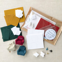 【手づくりキット】【四角】ミニチュアソファのリングスタンド　動画付き 4枚目の画像