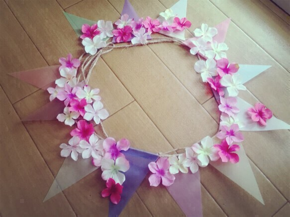 《再販×6♡》paper＊FLAG GARLAND＊.ラプンツェルカラー《BULE》 3枚目の画像