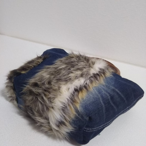 ファーバック デニム リメイク トートバック 【ジュンコキ】 トート