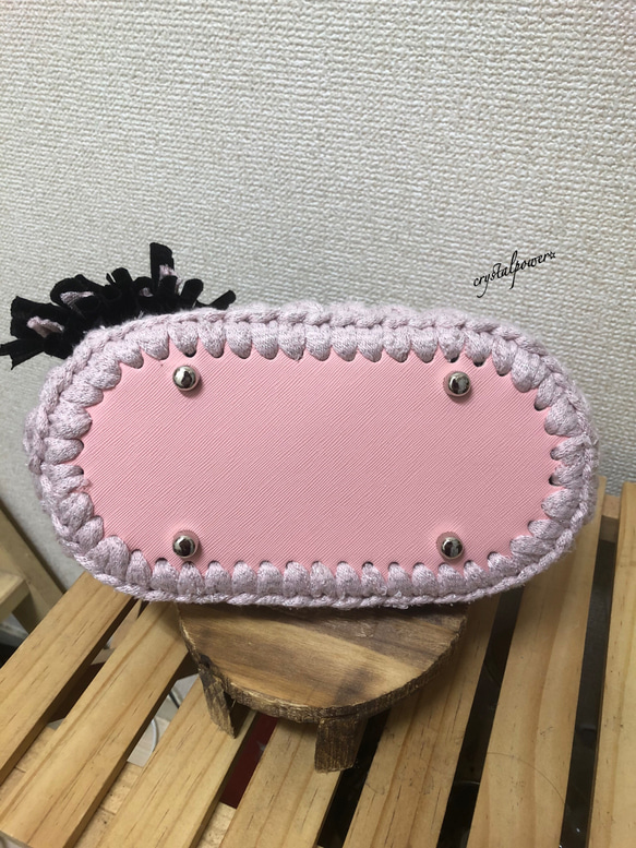 変わり細編みa★ズパゲッティ バッグ ハンドメイド 4枚目の画像