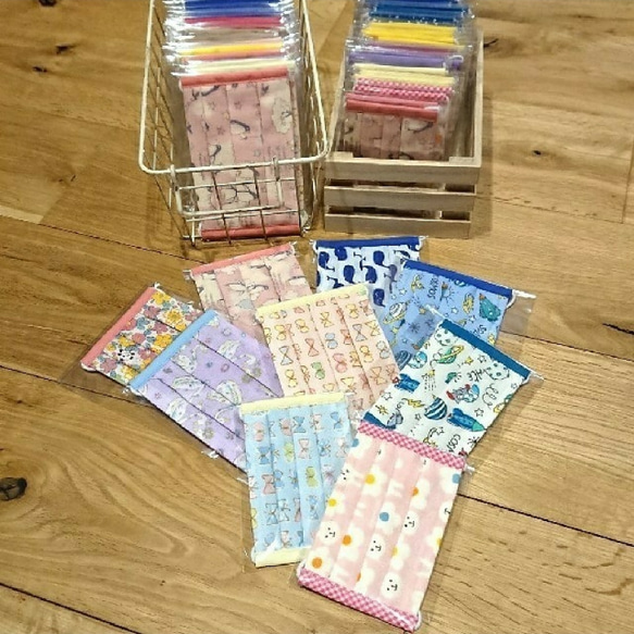 受注生産☆幼児用 ノーズワイヤー入り立体プリーツマスク 4枚目の画像