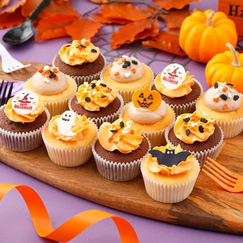 ハロウィン カップケーキカードセット③ 毎年人気】エンジョイハロウィンボックス♪【みんなで楽しめる12個入