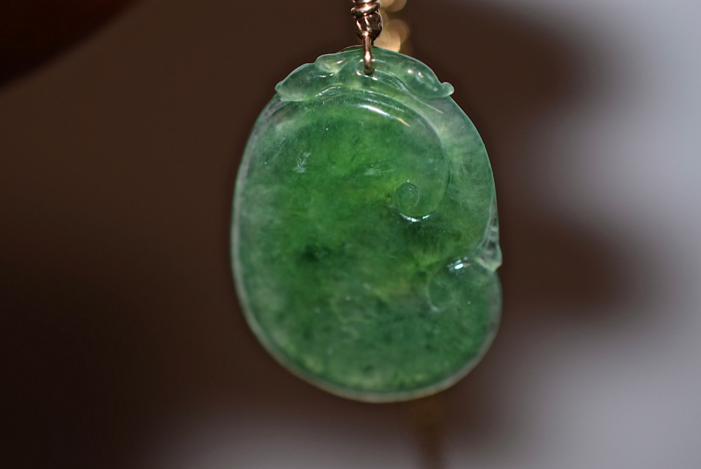 ☘本翡翠 ジェダイト 玉壁ネックレス 新品　0101 ジェダイト ☘本翡翠 玉壁ネックレス 新品　0101